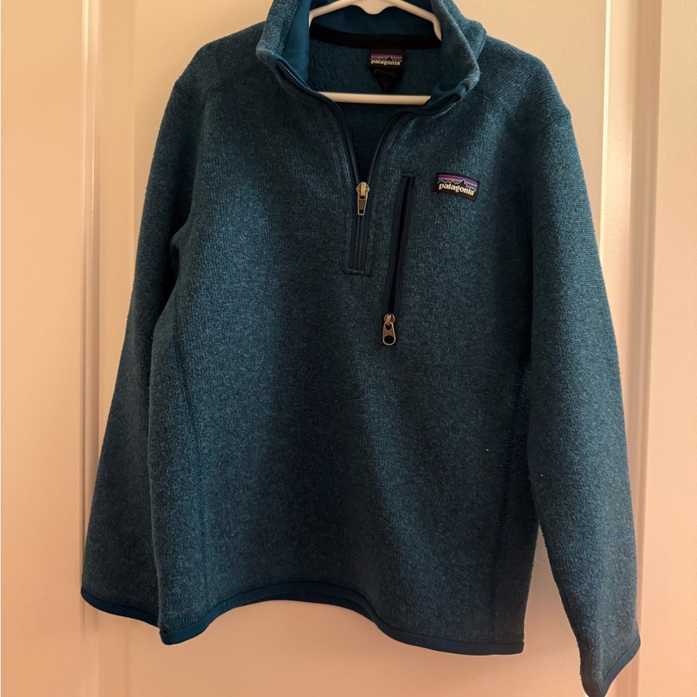 Patagonia Kids Teal Zip-Up Sweater